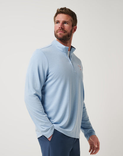 Texas Rangers Time To Tailgate Quarter Zip Heather Blue | Travis Mathew