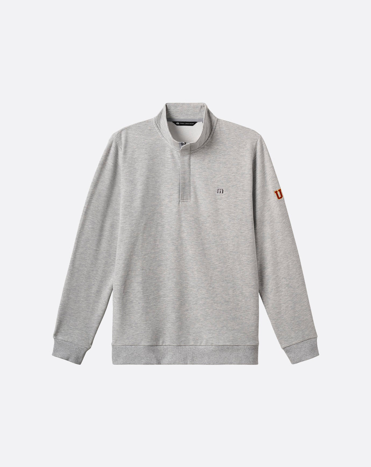 USC Cloud Quarter Zip 2.0 Heather Light Grey | Travis Mathew
