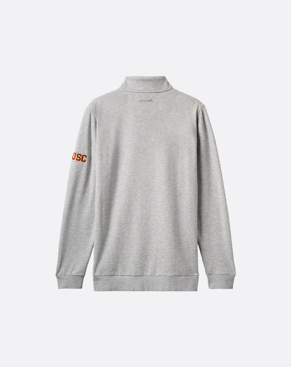 USC Cloud Quarter Zip 2.0 Heather Light Grey | Travis Mathew