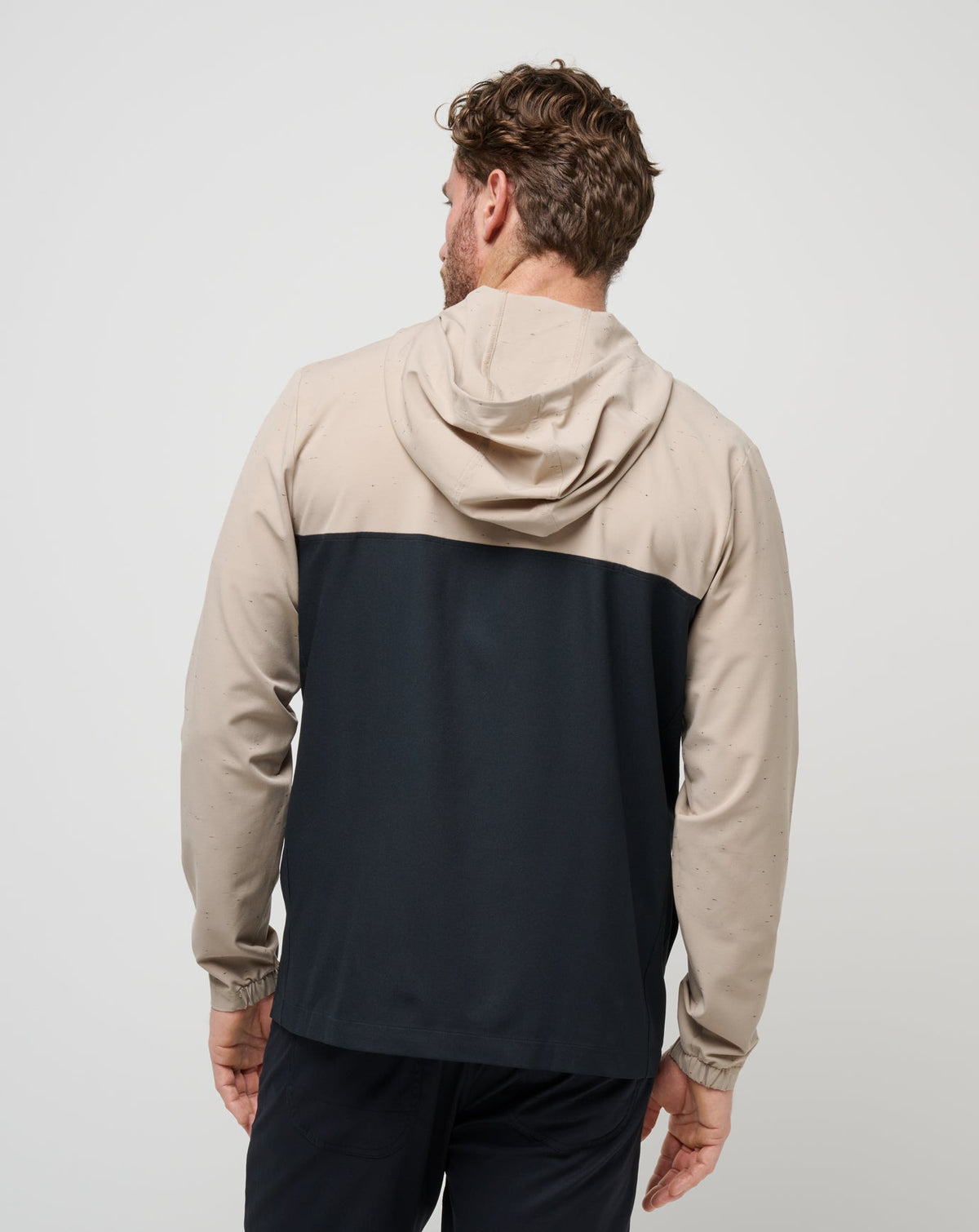 Rocky Shore Quarter Zip Hoodie Oxford Tan | Travis Mathew