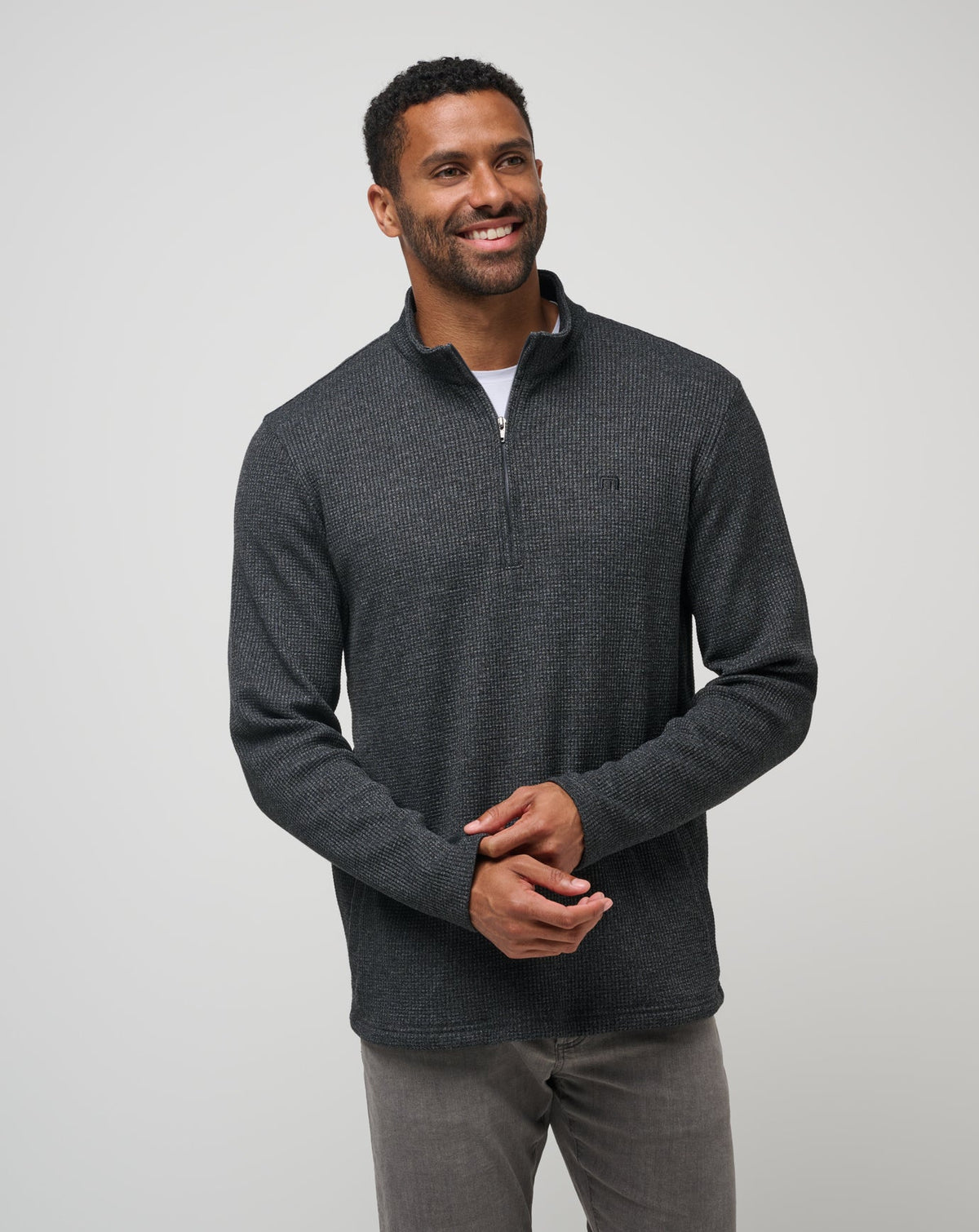 Last Sunset Quarter Zip Heather Dark Grey | Travis Mathew
