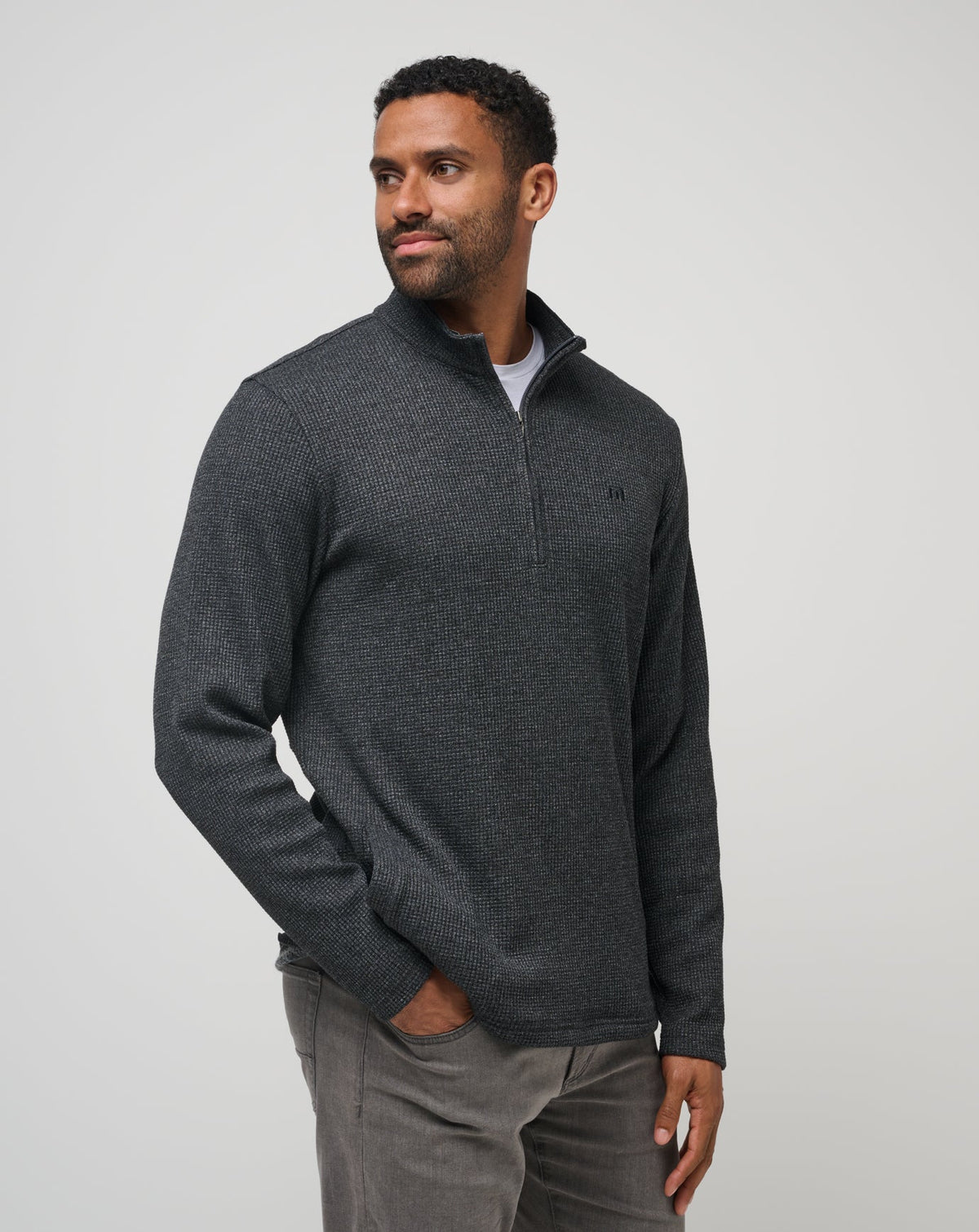 Last Sunset Quarter Zip Heather Dark Grey | Travis Mathew