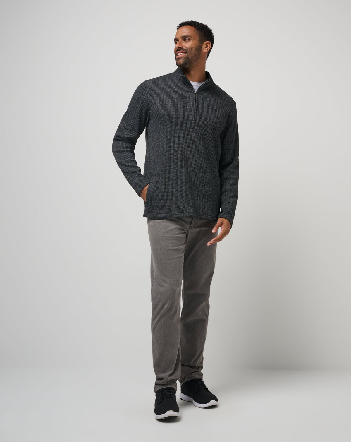 Last Sunset Quarter Zip Heather Dark Grey | Travis Mathew