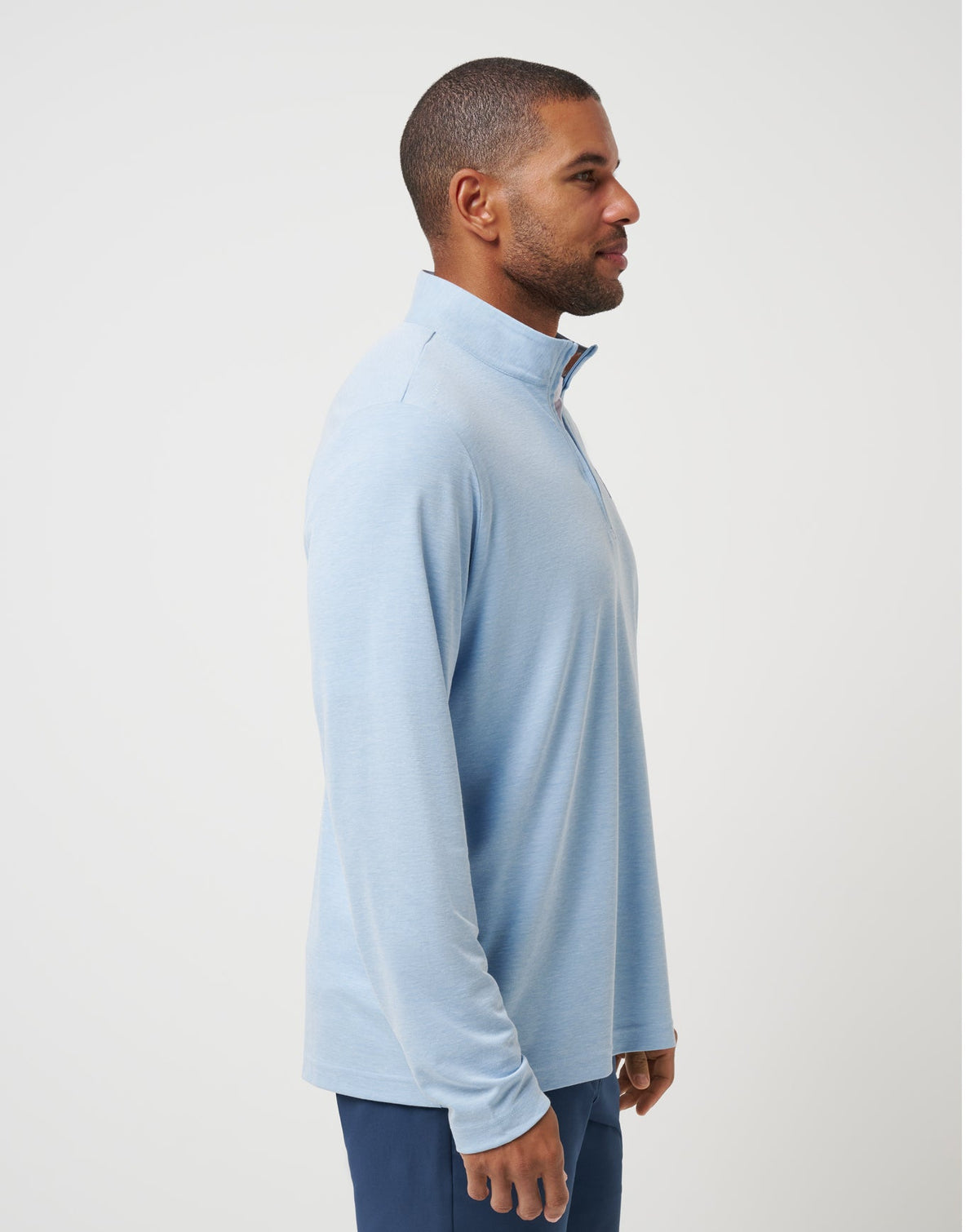 Kansas City Roayals Time To Tailgate Quarter Zip Heather Blue | Travis Mathew