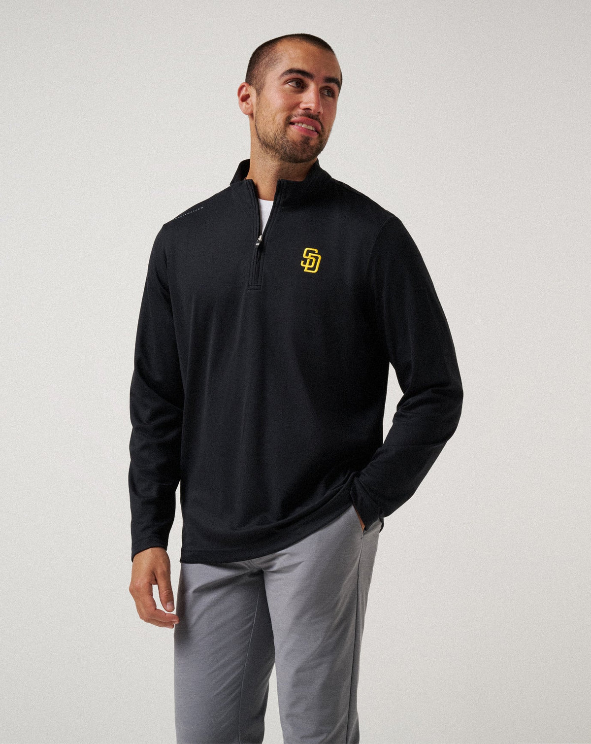 San Diego Padres Time To Tailgate Quarter Zip Black | Travis Mathew