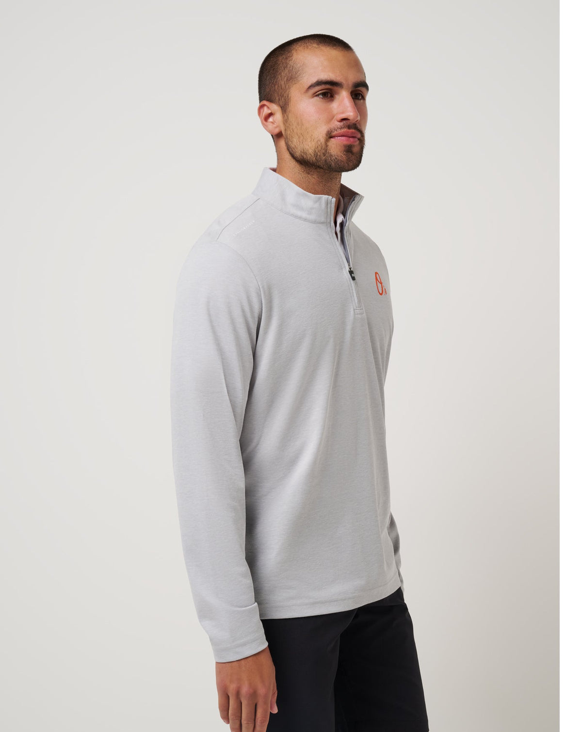 Baltimore Orioles Time To Tailgate Quarter Zip Heather Grey | Travis Mathew