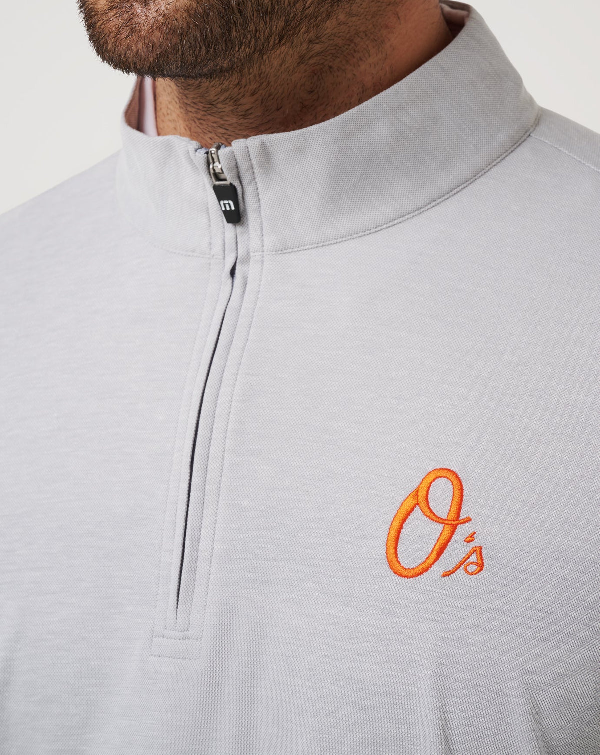 Baltimore Orioles Time To Tailgate Quarter Zip Heather Grey | Travis Mathew