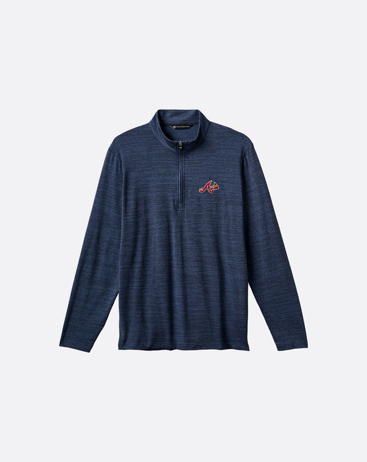 Atlanta Braves The Heater Quarter Zip Vintage Indigo/Black | Travis Mathew