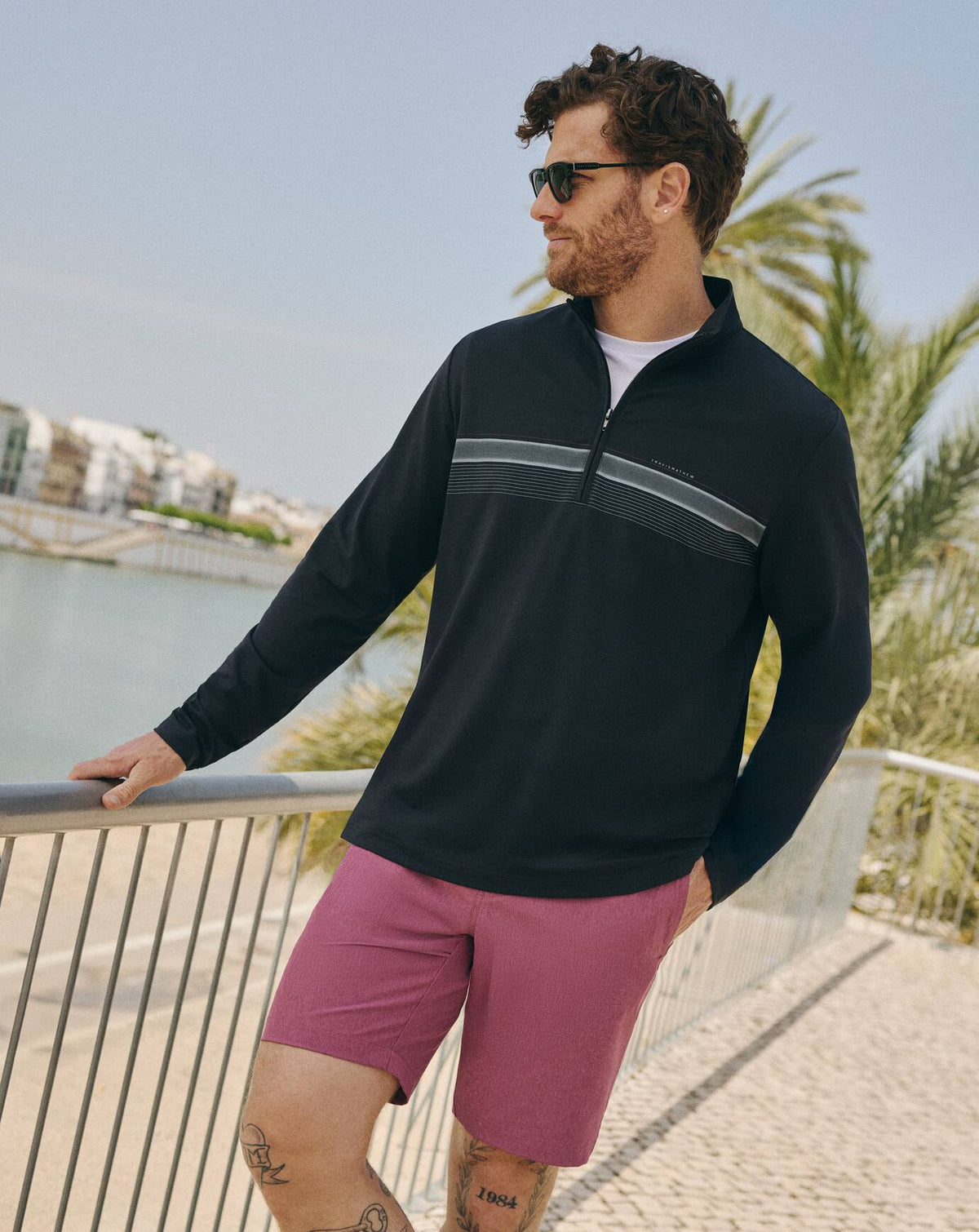 Nautical Adventure Quarter Zip Black | Travis Mathew