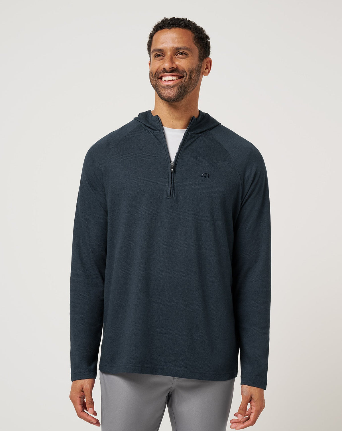 Country Hopping Hooded Quarter Zip Total Eclipse | Travis Mathew