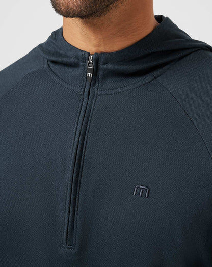 Country Hopping Hooded Quarter Zip Total Eclipse | Travis Mathew