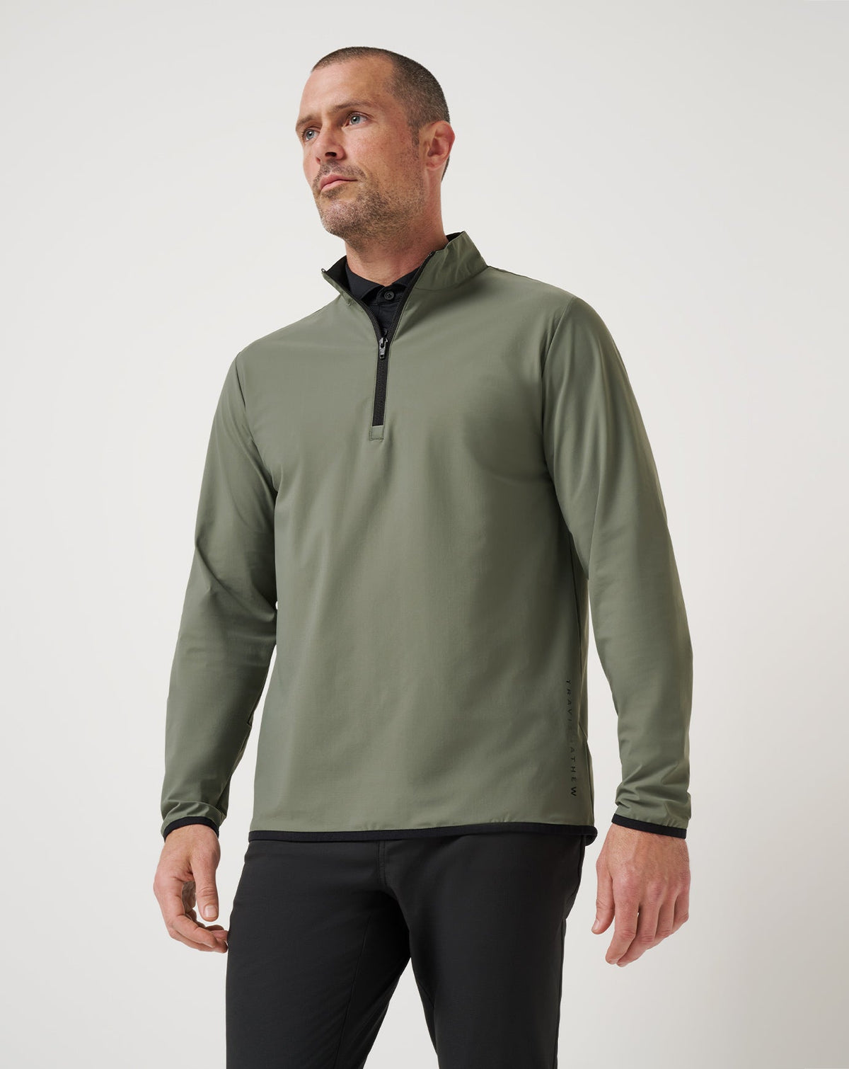 Jeep Tour Quarter Zip Dark Olive | Travis Mathew