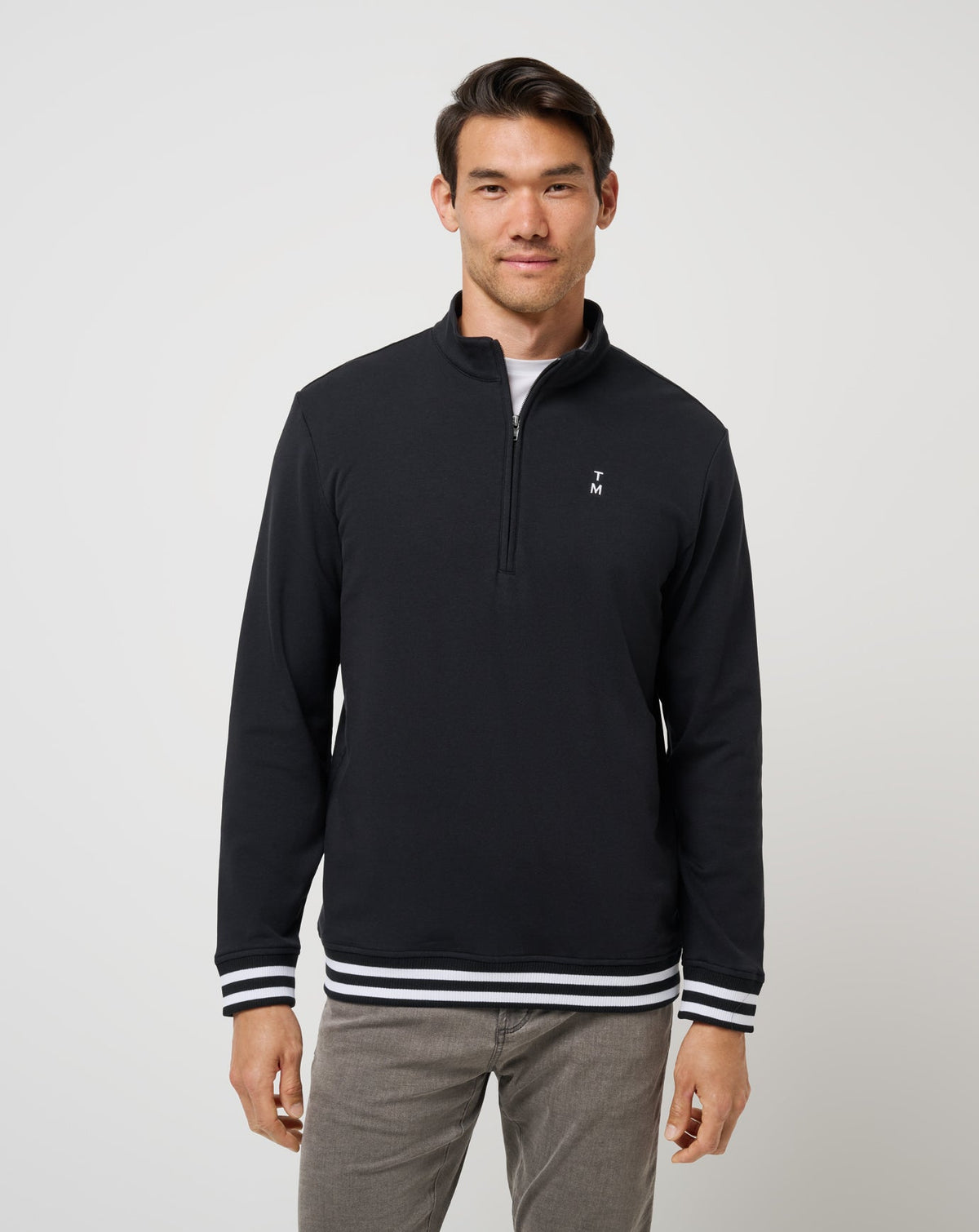 Happier Hour Quarter Zip Black | Travis Mathew