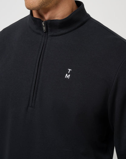 Happier Hour Quarter Zip Black | Travis Mathew