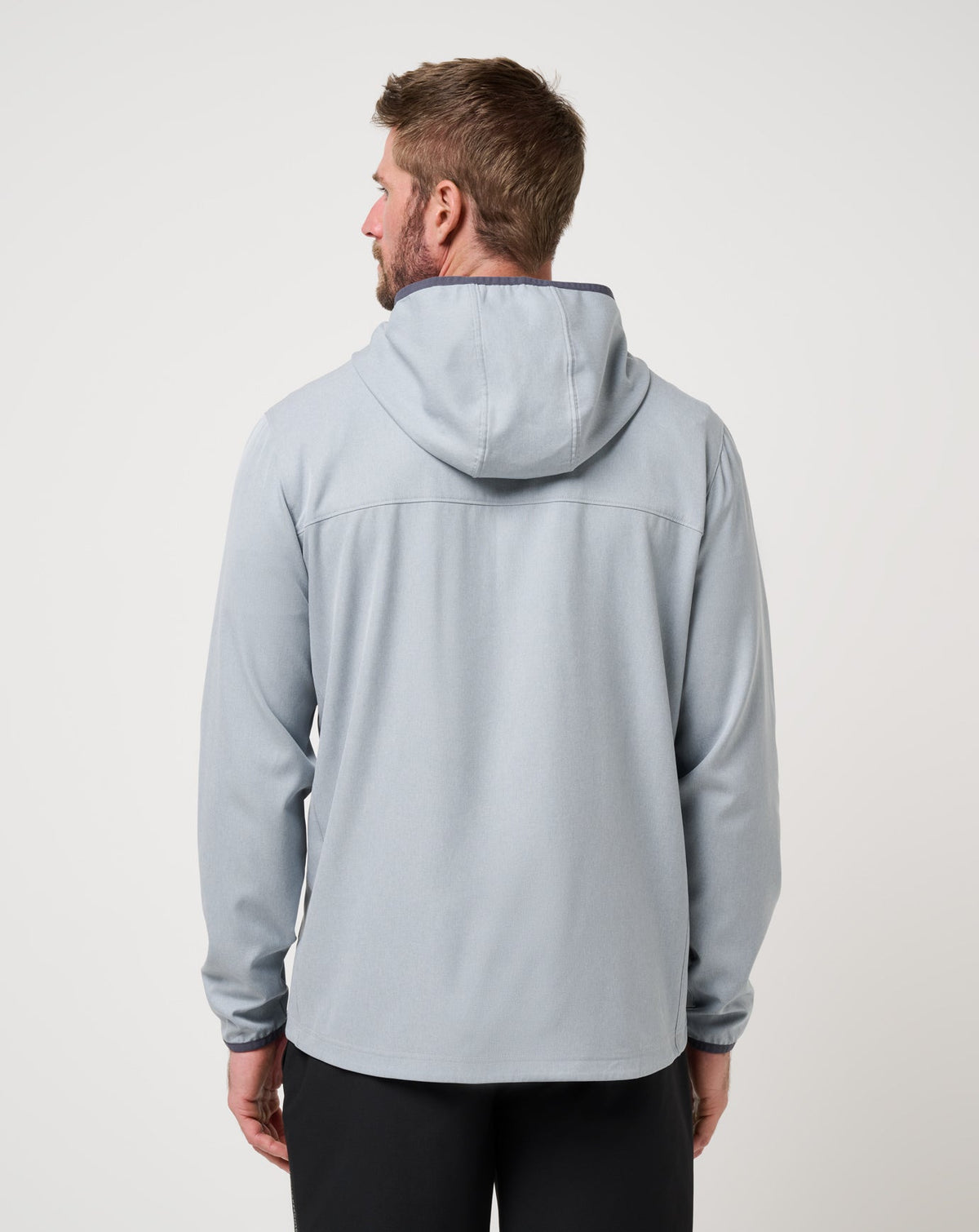 Out Of Pocket Hooded Quarter Zip Heather Light Grey | Travis Mathew