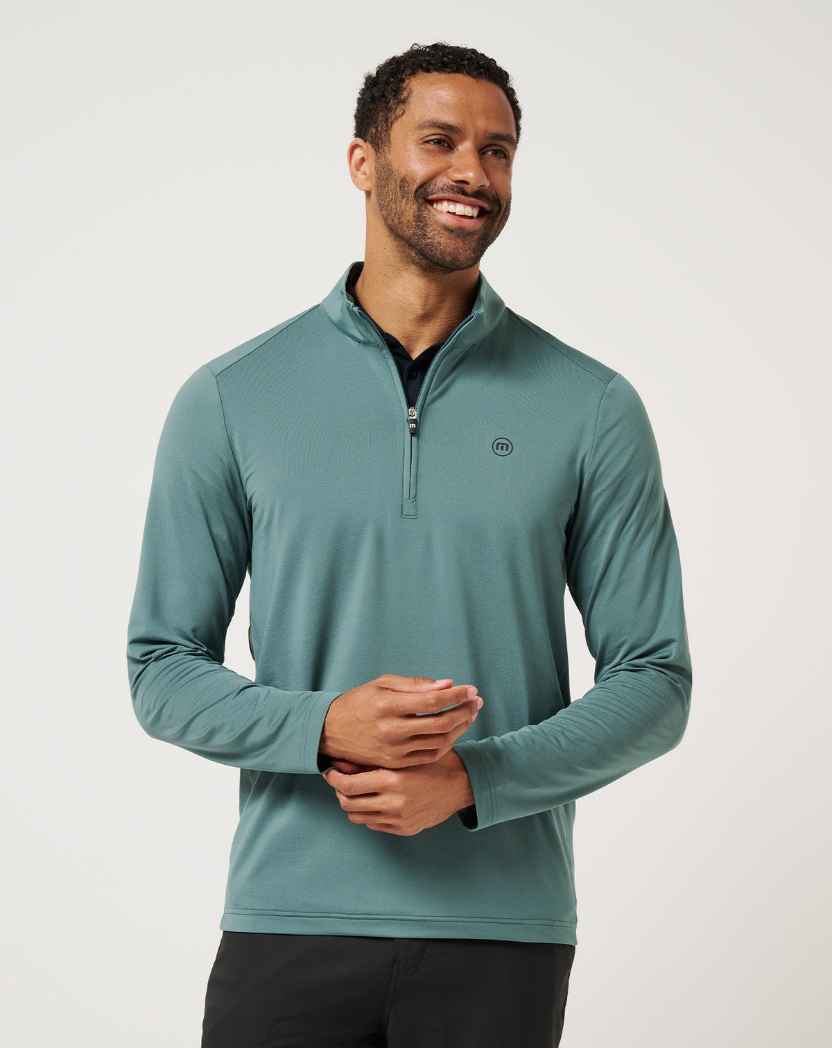 Heater Pro Quarter Zip Silver Pine | Travis Mathew