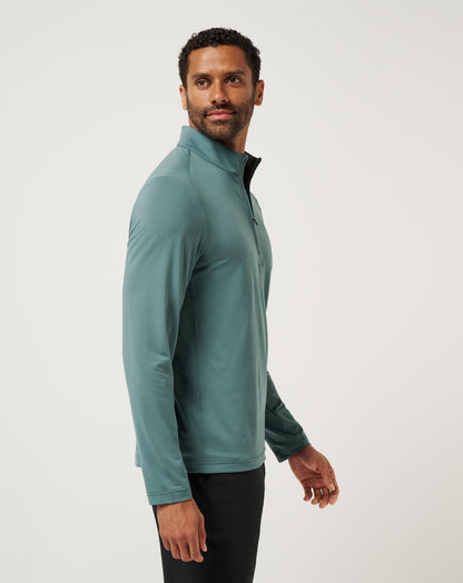 Heater Pro Quarter Zip Silver Pine | Travis Mathew