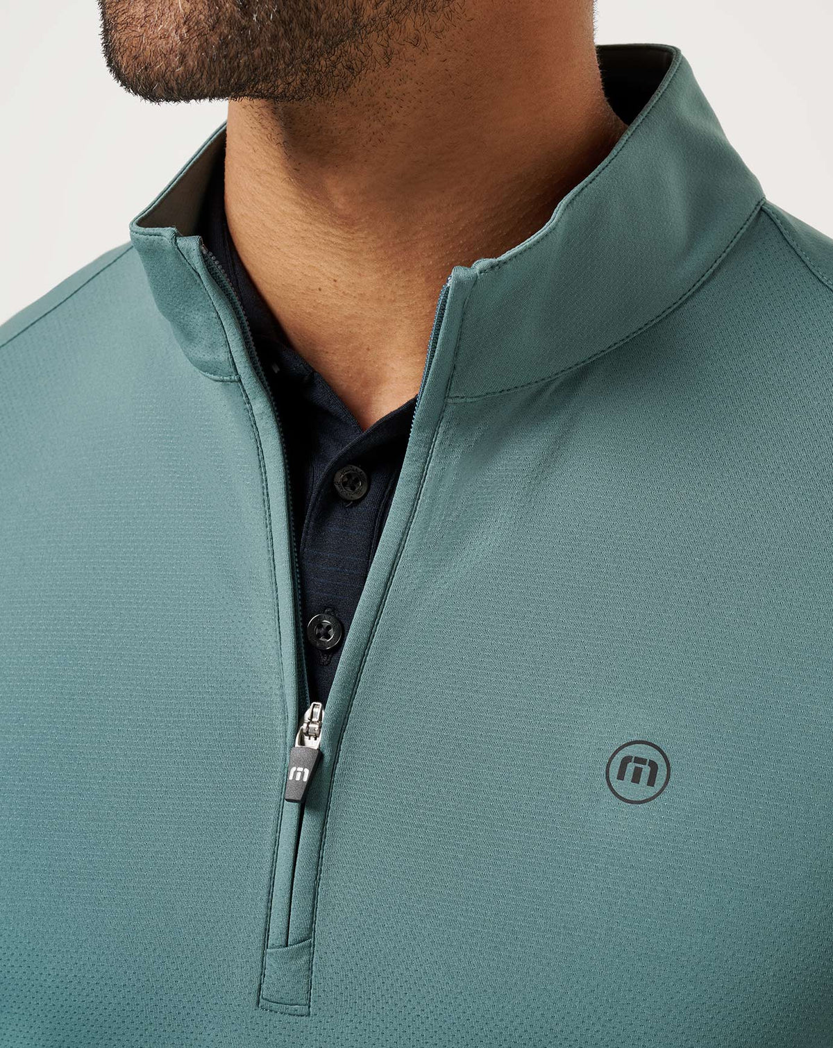 Heater Pro Quarter Zip Silver Pine | Travis Mathew