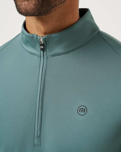 Heater Pro Quarter Zip Silver Pine | Travis Mathew