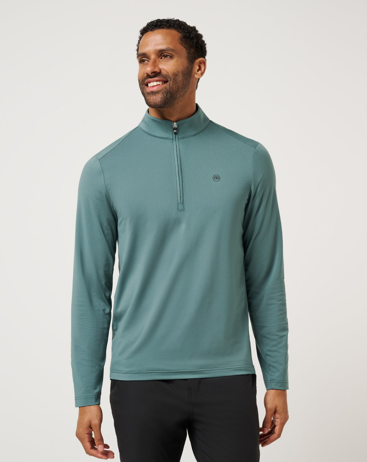 Heater Pro Quarter Zip Silver Pine | Travis Mathew