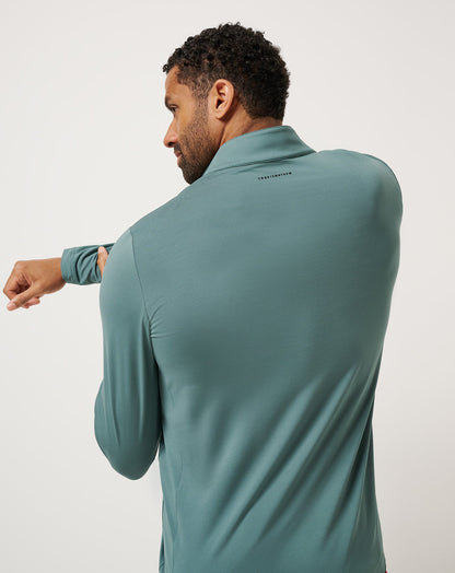 Heater Pro Quarter Zip Silver Pine | Travis Mathew