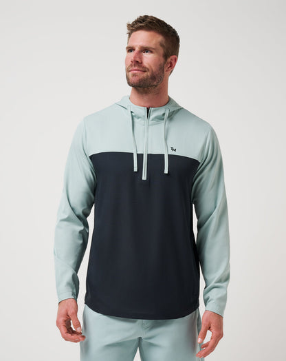 Coin Toss Quarter Zip Hoodie Gray Mist | Travis Mathew