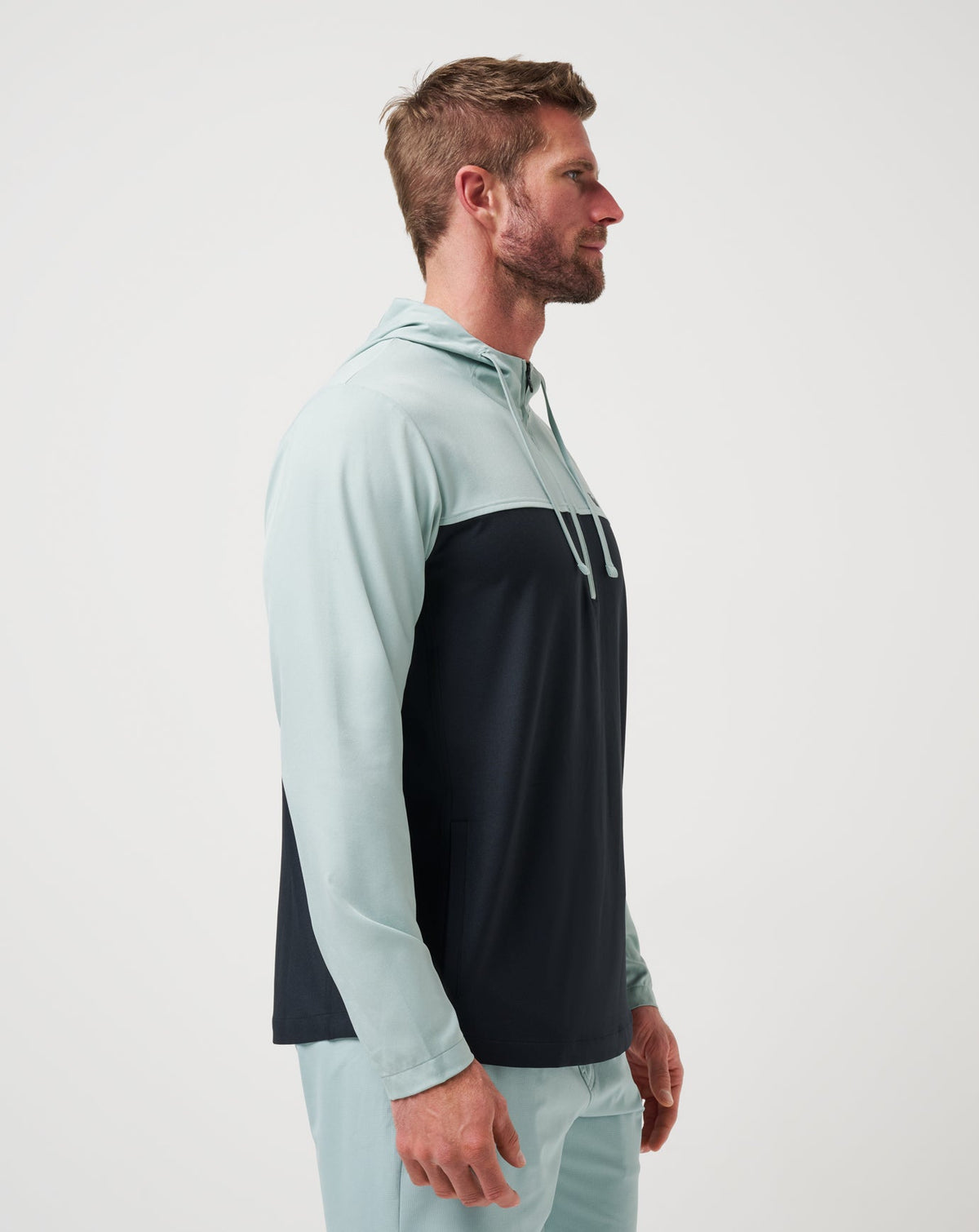 Coin Toss Quarter Zip Hoodie Gray Mist | Travis Mathew