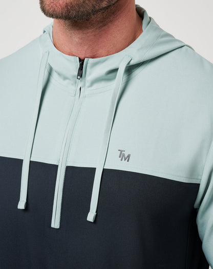 Coin Toss Quarter Zip Hoodie Gray Mist | Travis Mathew