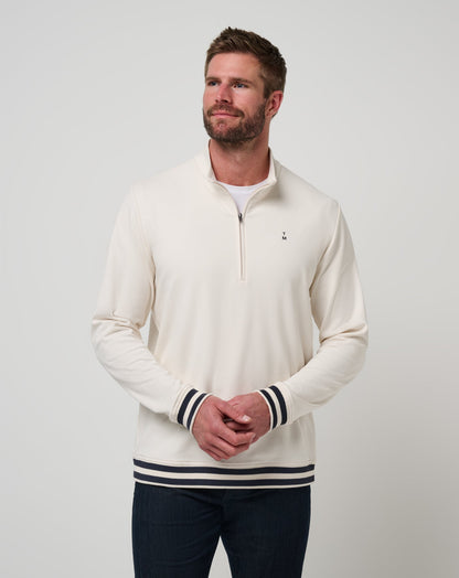 Happier Hour Quarter Zip Birch | Travis Mathew