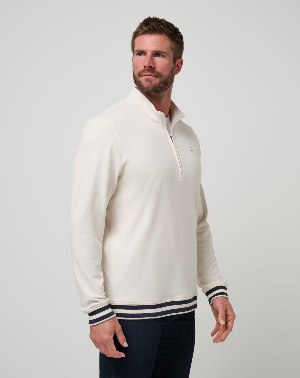 Happier Hour Quarter Zip Birch | Travis Mathew