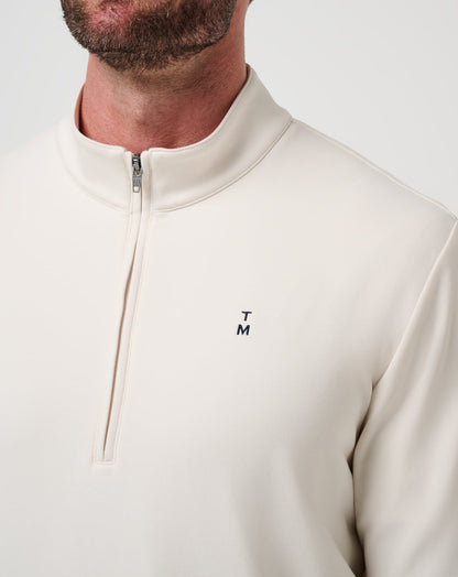Happier Hour Quarter Zip Birch | Travis Mathew