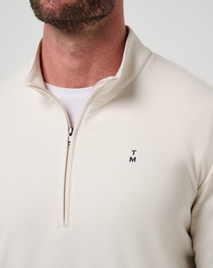 Happier Hour Quarter Zip Birch | Travis Mathew