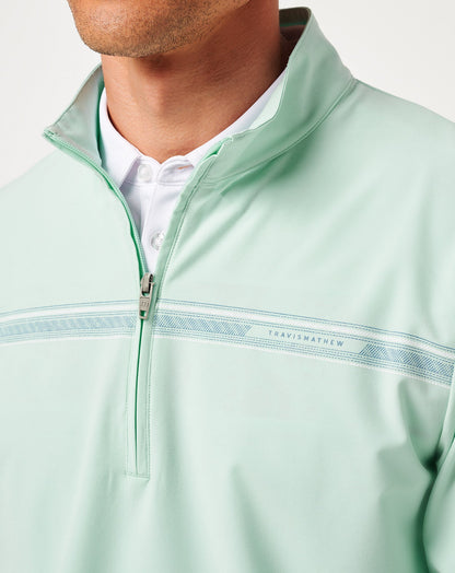 On The Map Quarter Zip Eggshell Blue | Travis Mathew