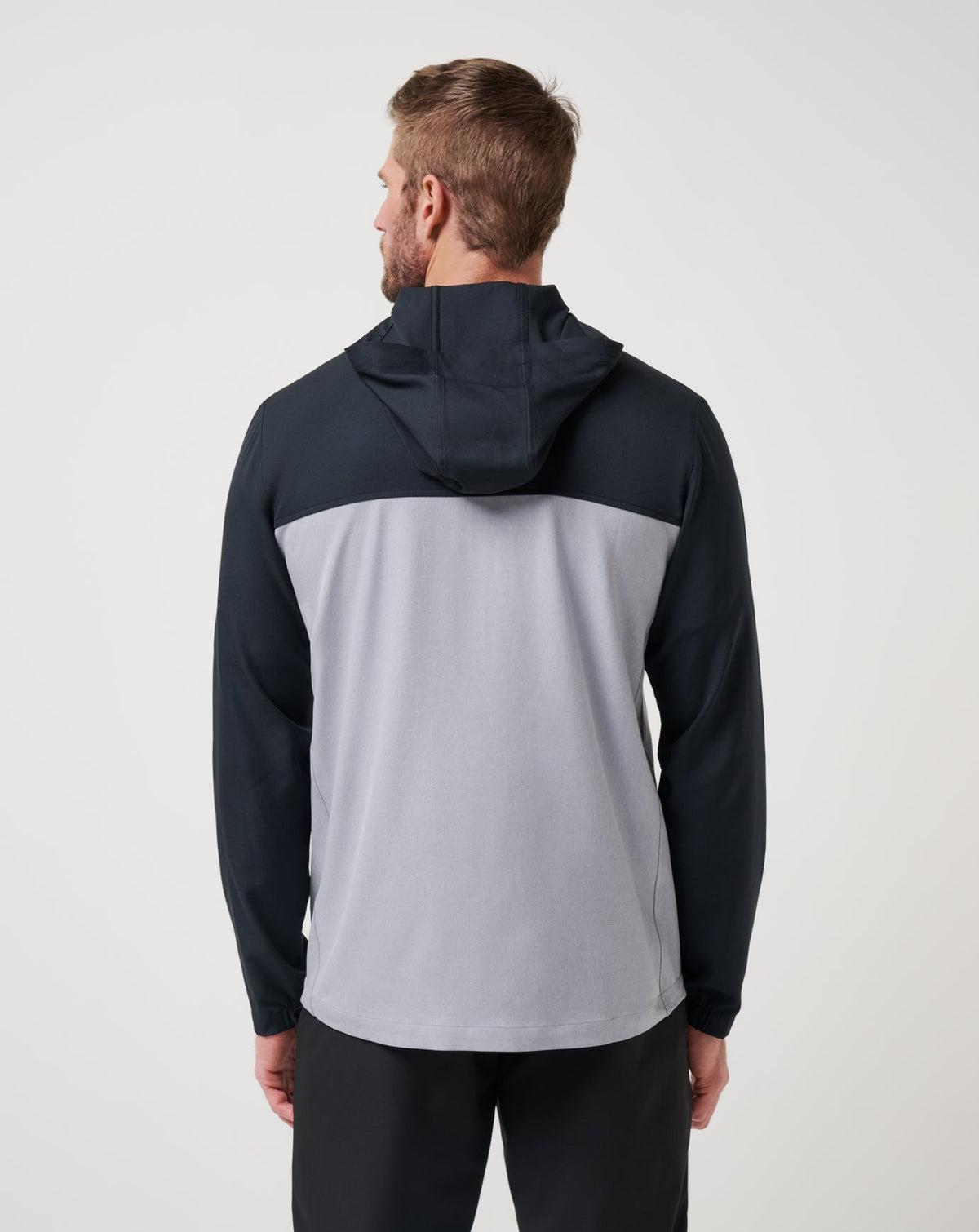 Coin Toss Quarter Zip Hoodie Heather Light Grey | Travis Mathew