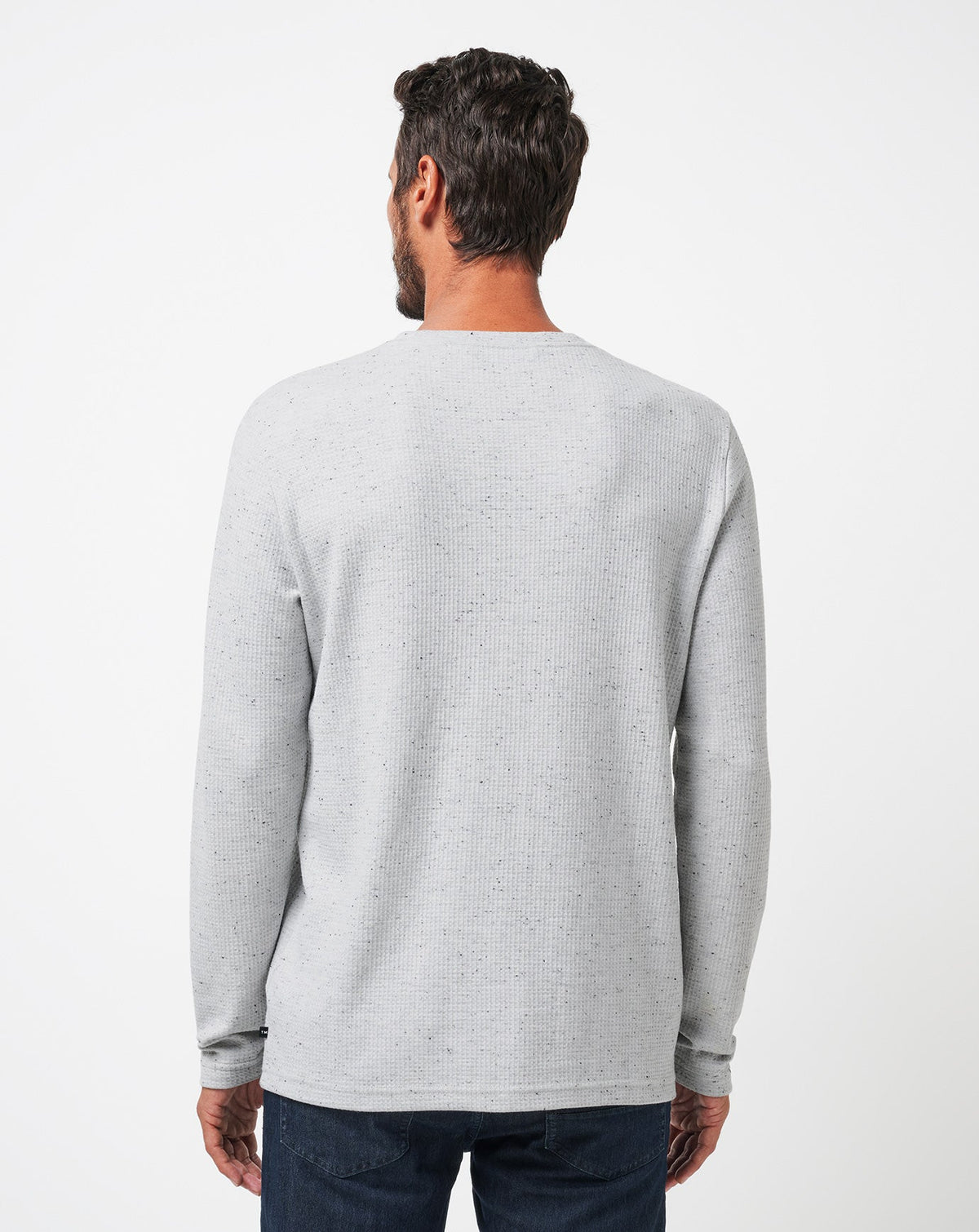 Cloud Waffle Crew Heather Light Grey | Travis Mathew