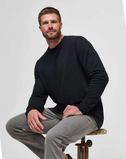 Cloud Waffle Crew Black | Travis Mathew