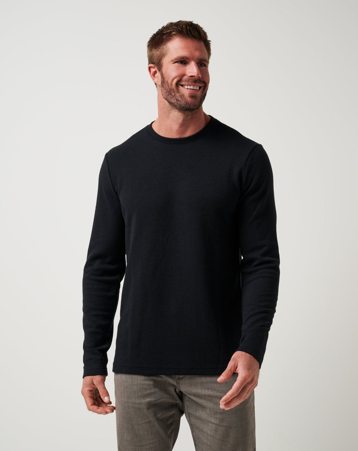 Cloud Waffle Crew Black | Travis Mathew