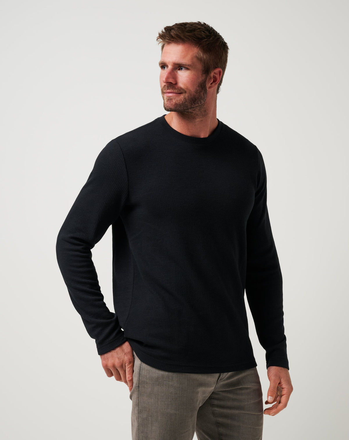 Cloud Waffle Crew Black | Travis Mathew