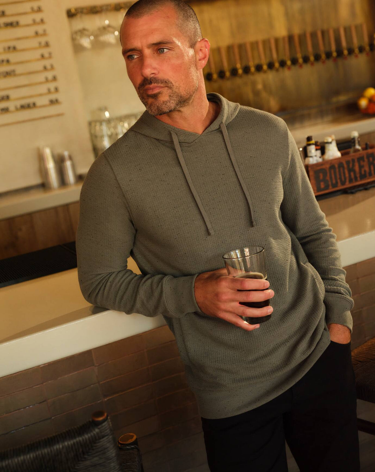Cloud Waffle Hoodie Black | Travis Mathew