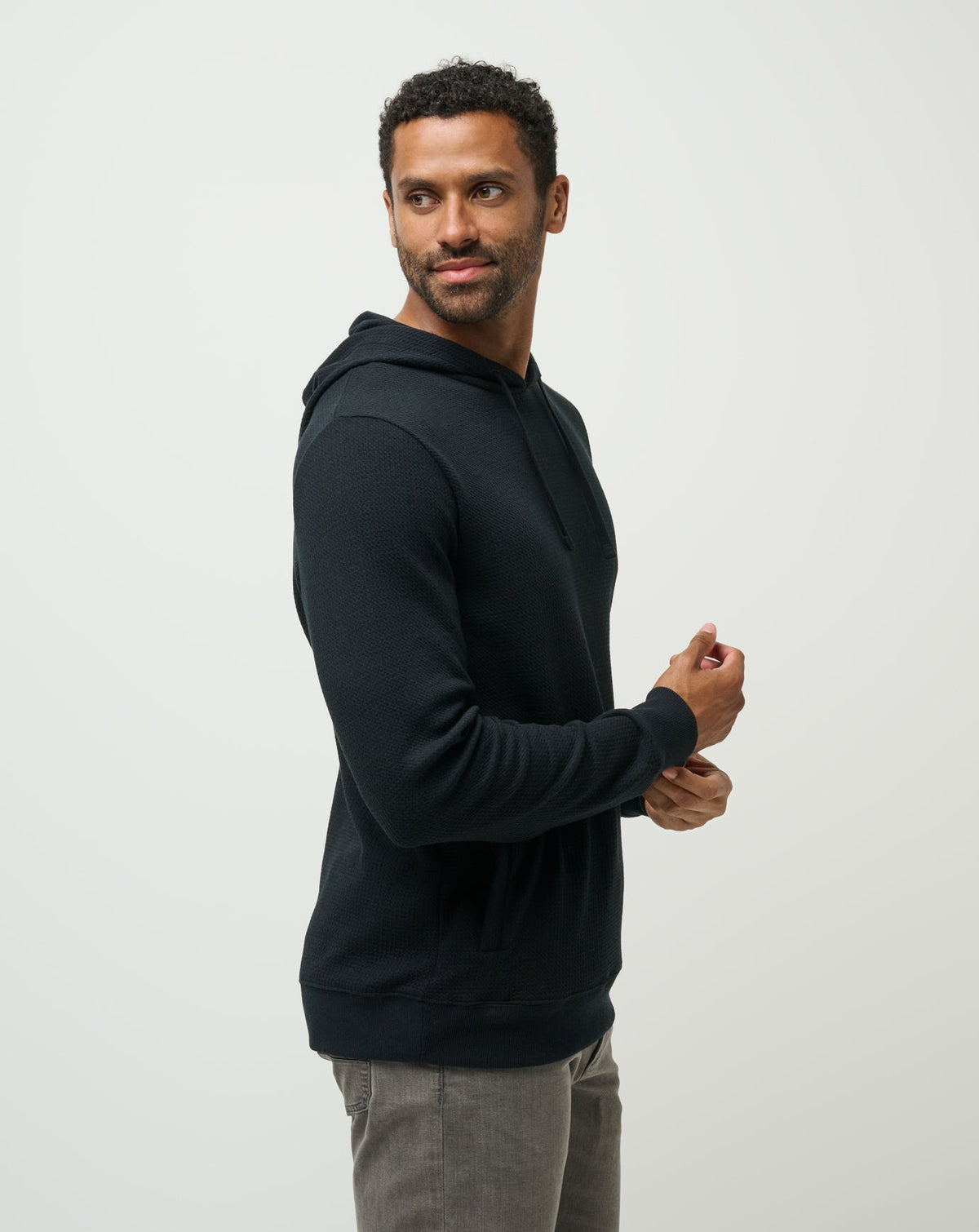Cloud Waffle Hoodie Black | Travis Mathew