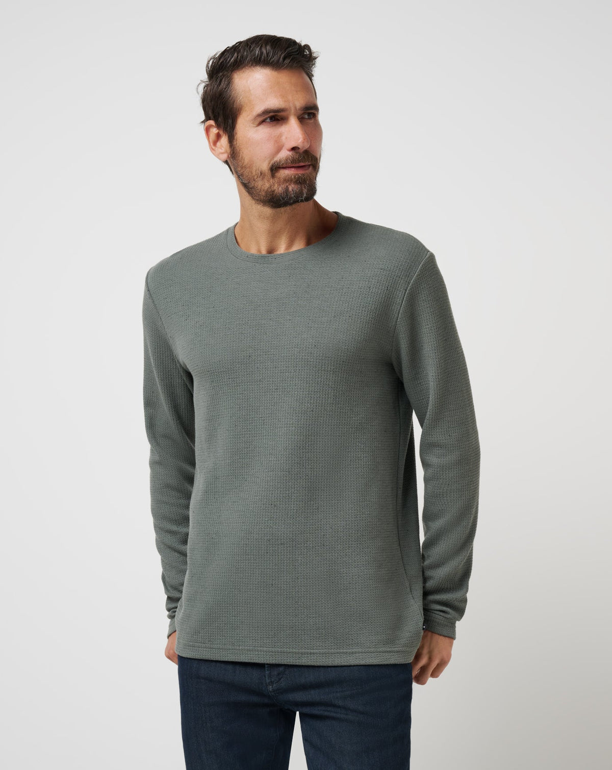 Cloud Waffle Crew Dark Olive | Travis Mathew