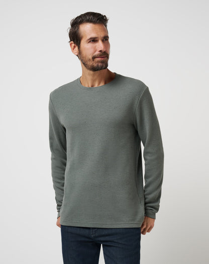 Cloud Waffle Crew Dark Olive | Travis Mathew