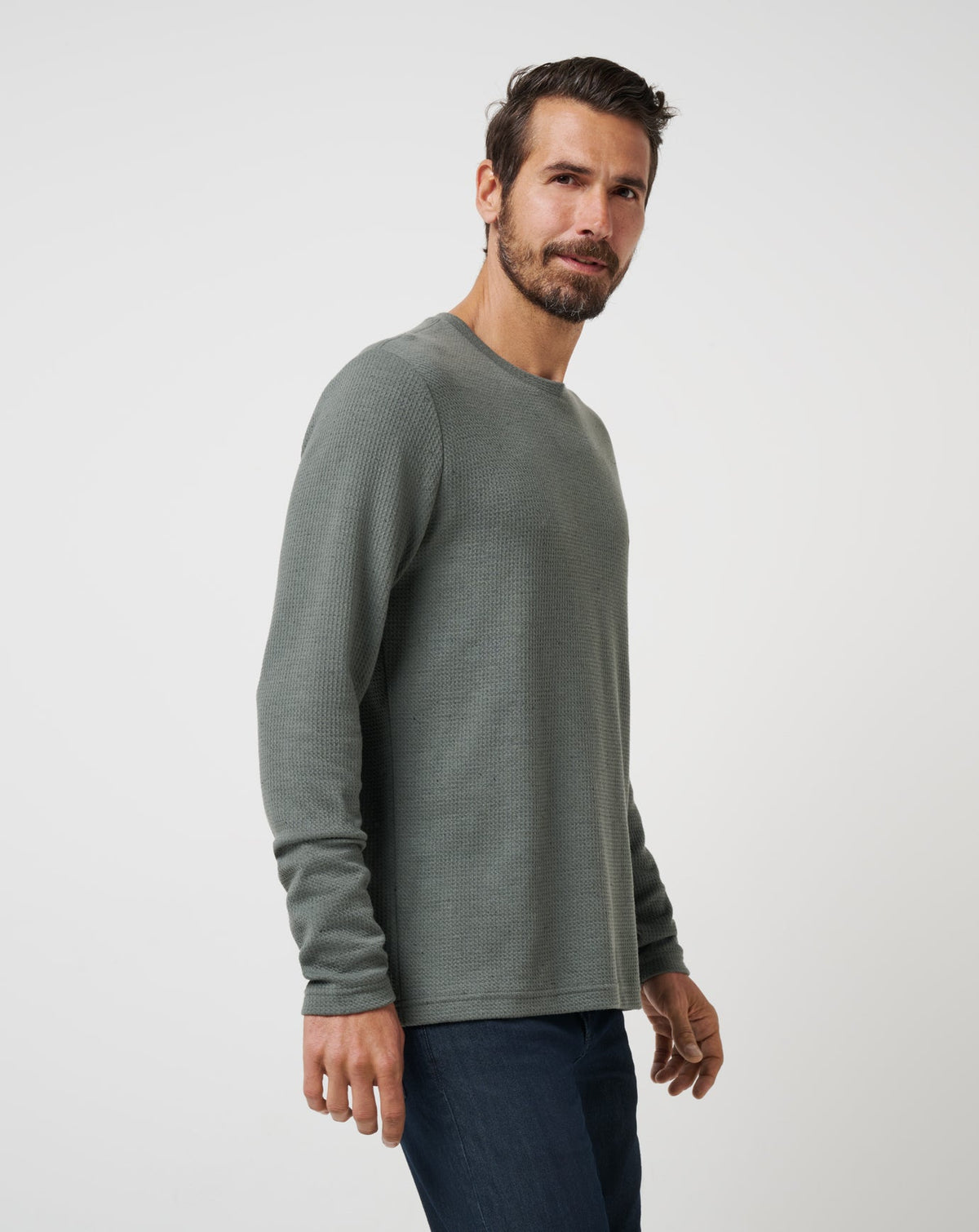 Cloud Waffle Crew Dark Olive | Travis Mathew