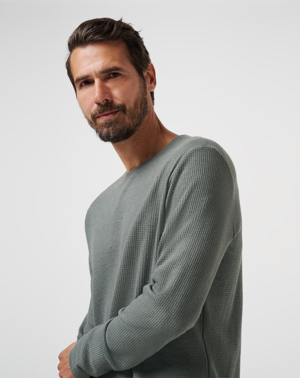 Cloud Waffle Crew Dark Olive | Travis Mathew