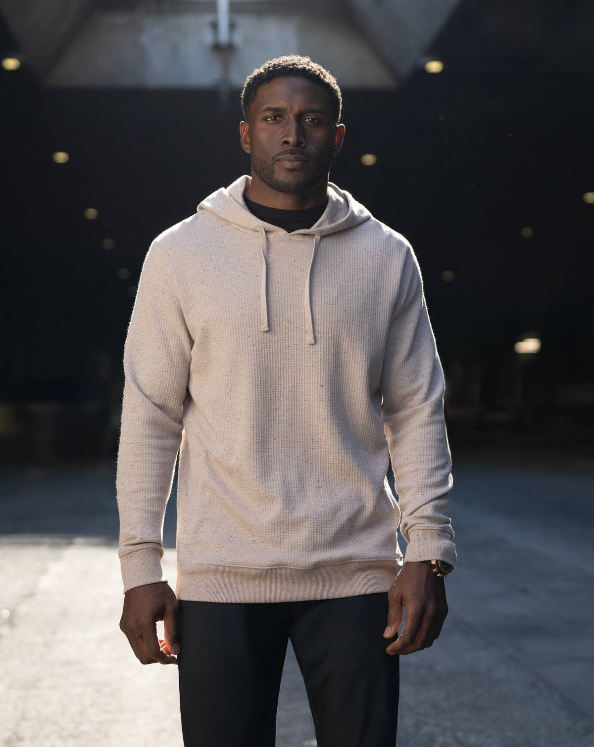 Cloud Waffle Hoodie Oxford Tan | Travis Mathew