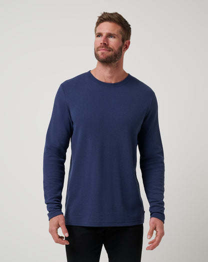 Cloud Waffle Crew Mood Indigo | Travis Mathew