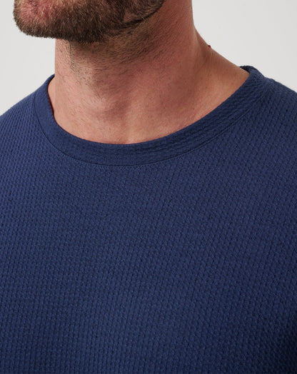 Cloud Waffle Crew Mood Indigo | Travis Mathew