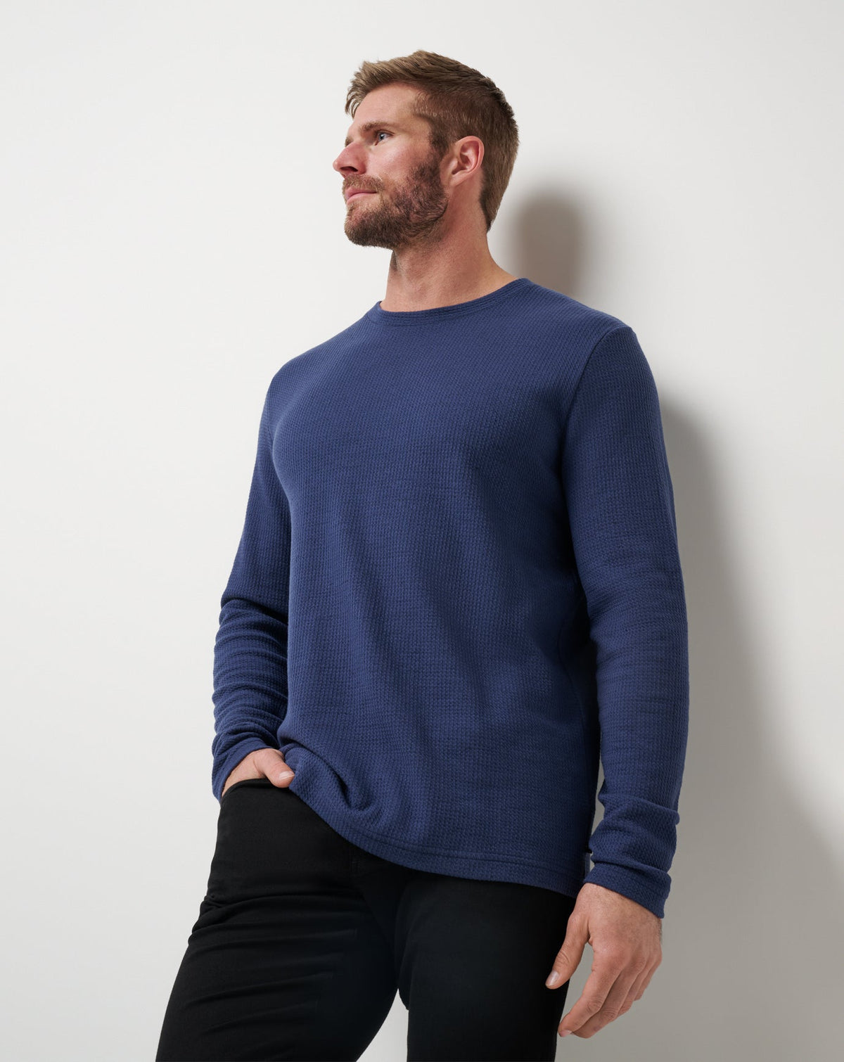 Cloud Waffle Crew Mood Indigo | Travis Mathew