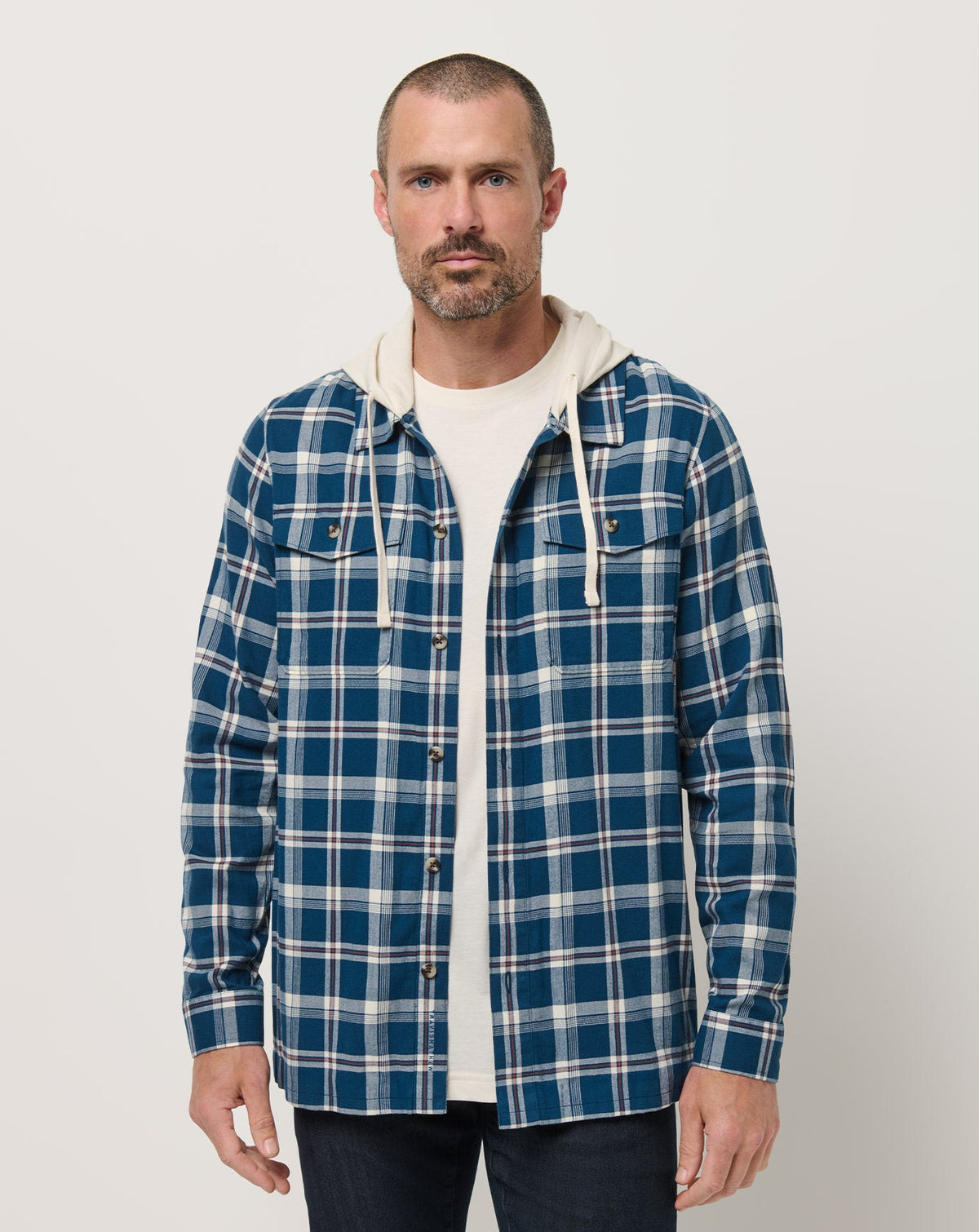 Cloud Flannel Hooded Button-Up Titan | Travis Mathew