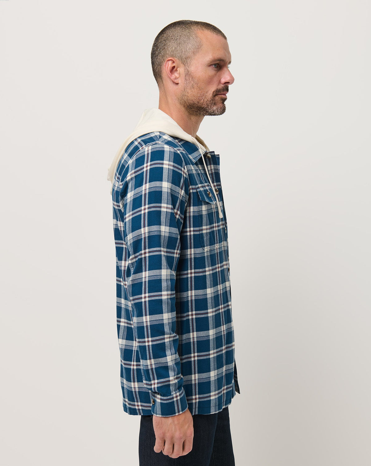 Cloud Flannel Hooded Button-Up Titan | Travis Mathew